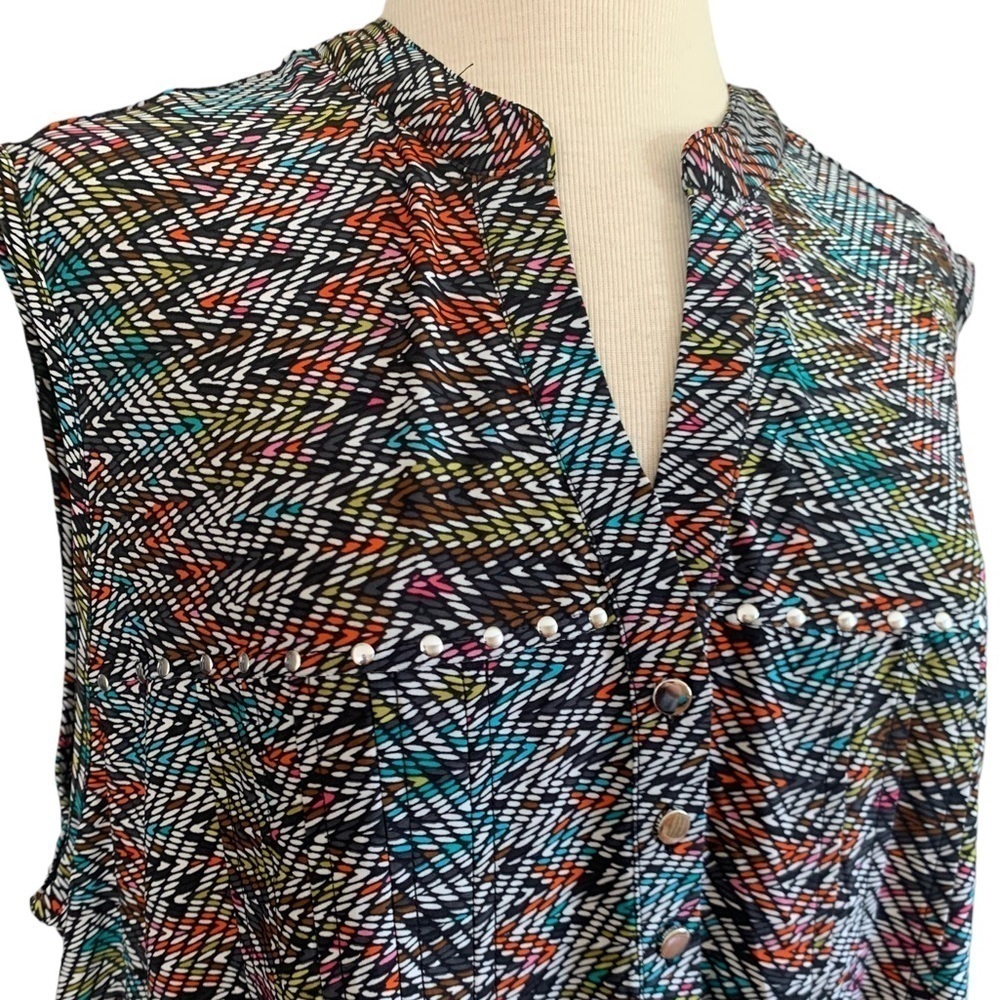 COCOMO 3X Plus size multicolored sleeveless women’s Blouse top shirt - Picture 12 of 13